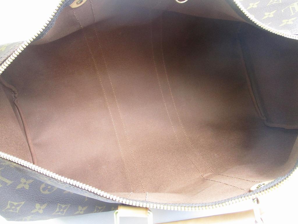 Authentic LOUIS VUITTON Monogram Brown Leather Duffle Bag Boston Bag Keepall 45 #a867  Refurbished