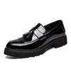 Korean version of British trend pointed casual leather shoes patent leather glossy lazy heightening shoes mens sneakers