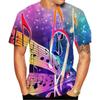 New Fashion Summer 3D High-definition Printed Music Symbols and Note Patterns T-shirt In Street Style Unisex Kids Casual Top