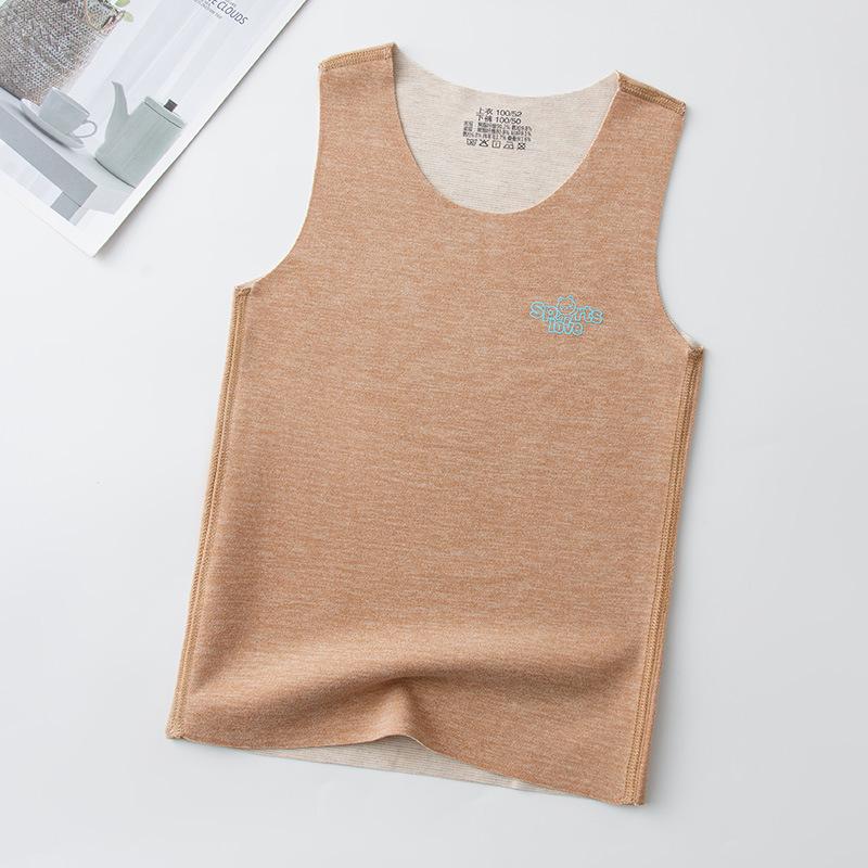 

Детский бесшовный шелковый жилет: Базовый слой с начесом на осень/зиму для мальчиков и девочек 100cm