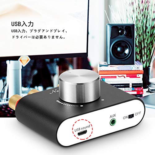 Upgraded Nobsound NS-01G Pro Power Amplifier, Bluetooth 5.0, 100W, Digital Power Amplifier for Speakers, HiFi Audio, with Power Supply (Black)