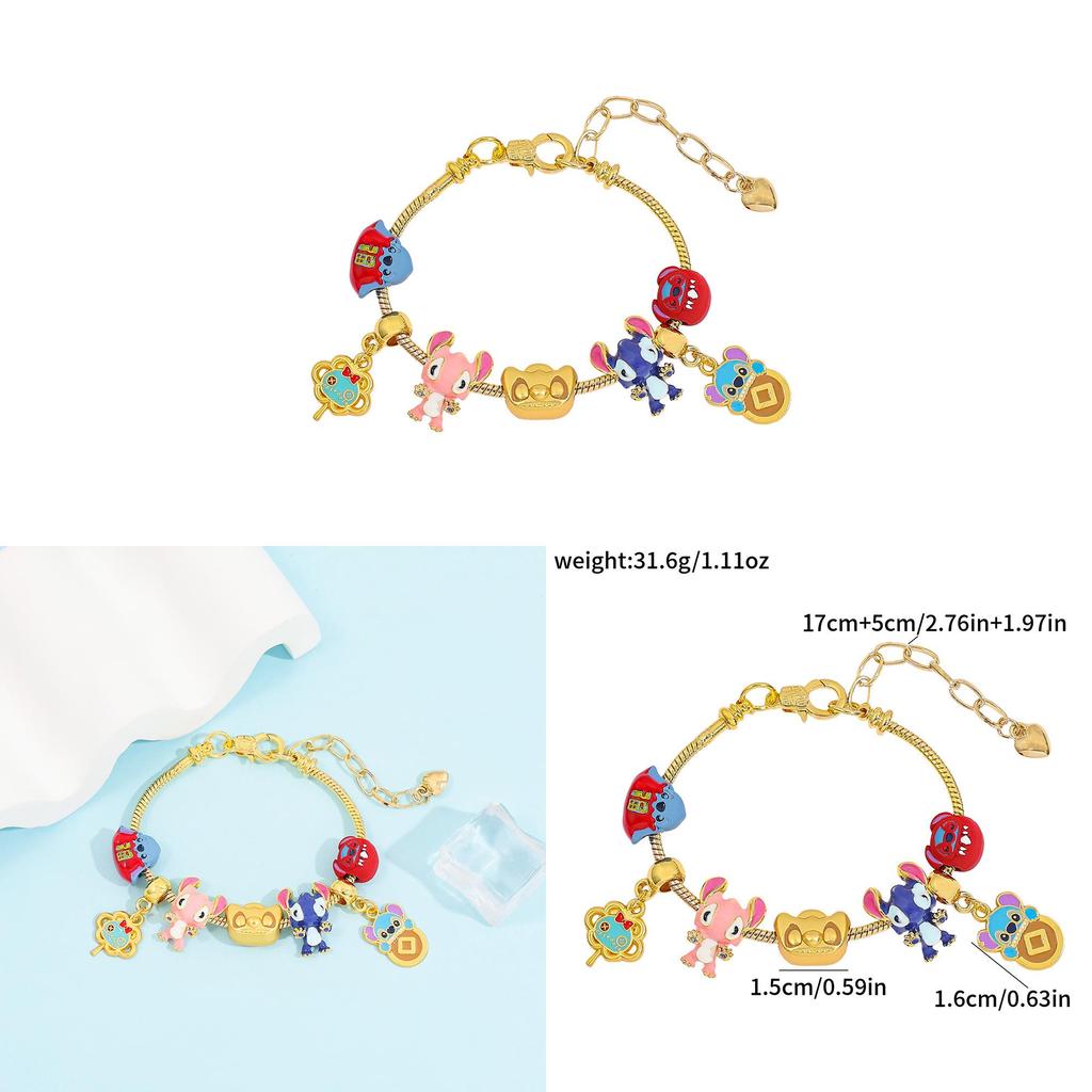 Stitch Cartoon Bead Bracelets For Kids And Adults Handmade Jewelry Gift Idea