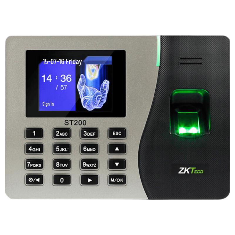 ZKTECO ST200 Fingerprint Time Attendance System CN plug (adapter included)