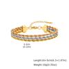 Stainless Steel Triple Layer Twisted Chain Bracelet Gold Plated for Women Stackable Jewelry Waterproof