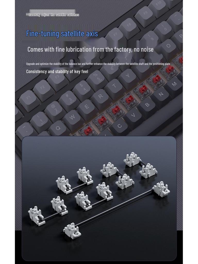 Three-Mode Wireless Mechanical Keyboard - GK75 Hot-Swappable, E-sports Gaming, Blue/Red Switch