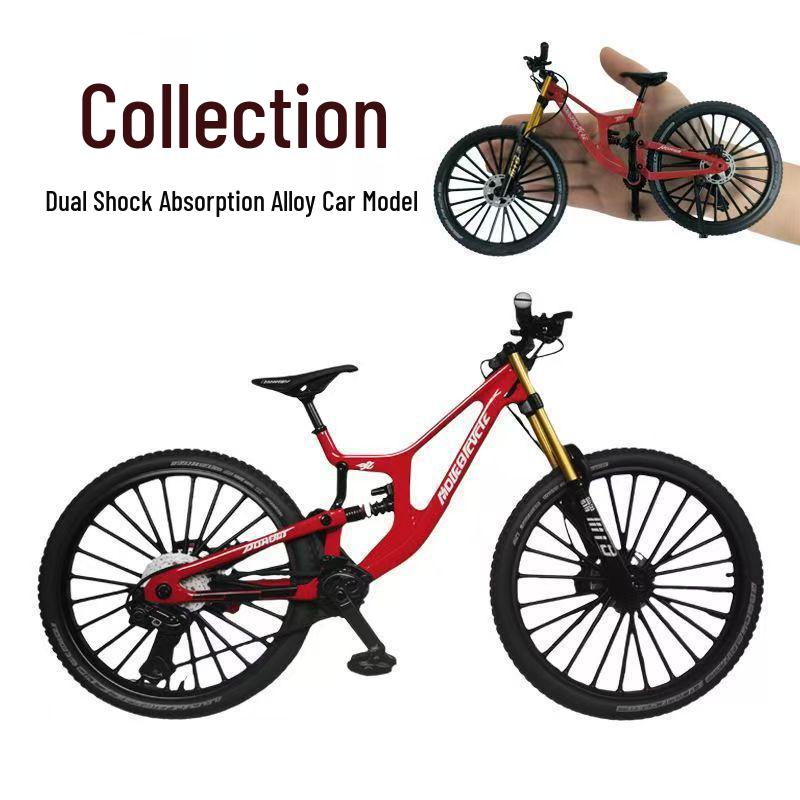 Cross Alloy Bicycle Model - Double Shock Mountain Bike Toy with Variable Speed & Front/Rear Absorbers - Ornament Gift
