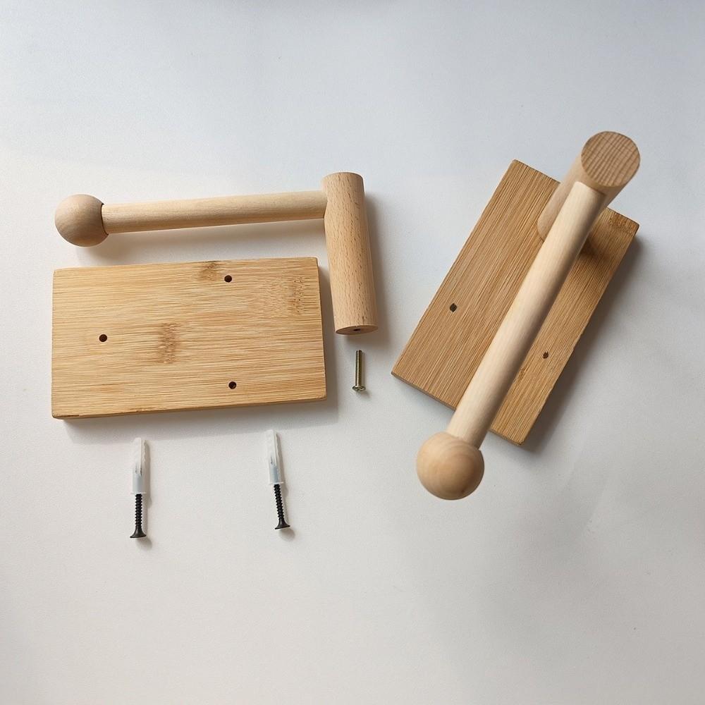 Wood Grain Desktop Tissue Stand Drill-Free Paper Towel Rack Modern Toilet Paper Holder Bathroom