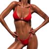 Moda Europea e Americana Bikini Sexy Nuovo Costume da Bagno da Donna a Pezzi Separati Monocolore Bikini Multicolore
