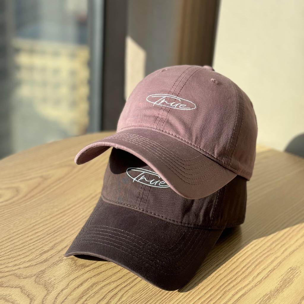 Versatile four-season pure cotton washed water letter embroidery baseball hat curved brim soft top cap sun hat tide