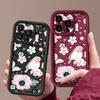Flowers Pattern Phone Case For iPhone 16 Pro Max 16e 15 14 13 12 11 XR XS 8 7 ShockProof Soft TPU Silicone Cover Fundas