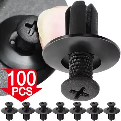 8mm Plastic Rivets Fasteners Screw Car Bumper Fender Black Rivet Car Fastener Clips for Toyota Focus Kia Nissan Yamaha