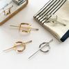 Bacchetta per Capelli Geometrica in Metallo Color Oro Argento per Donne Elegante Porta Coda di Cavallo Vuoto Forchetta per Capelli Acconciatura Accessori per Capelli Regali