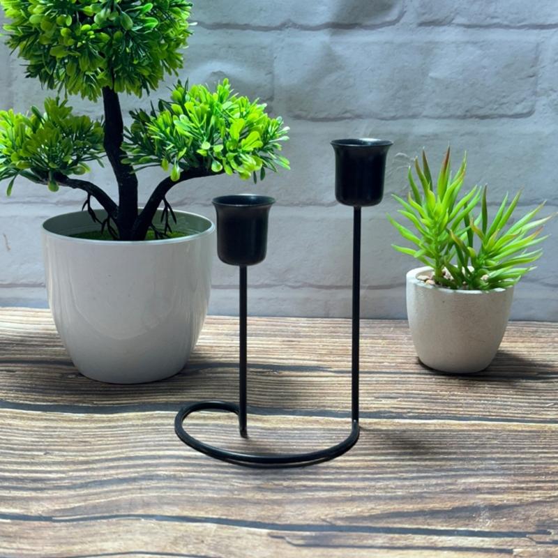 Half Heart Candlestick Holders Iron Metal Taper Candle Holders Decorative Candle Stands Home Decorations for Kitchen Table