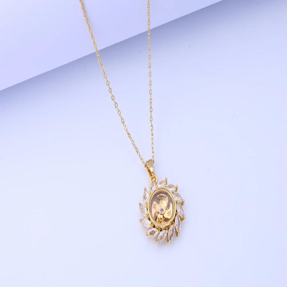 New Vintage-inspired Diamond-inlaid Rotating Necklace, Unisex Design