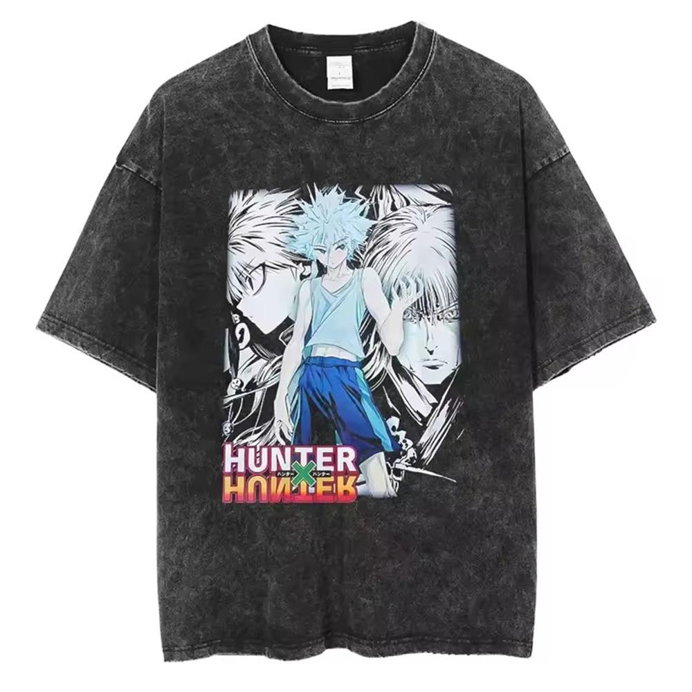 Killua Zoldyck Hunter X Hunter Manga Graphic Tshirt Men Women Clothes Oversized Washed Cotton Tshirt Short Sleeve Tees Tops