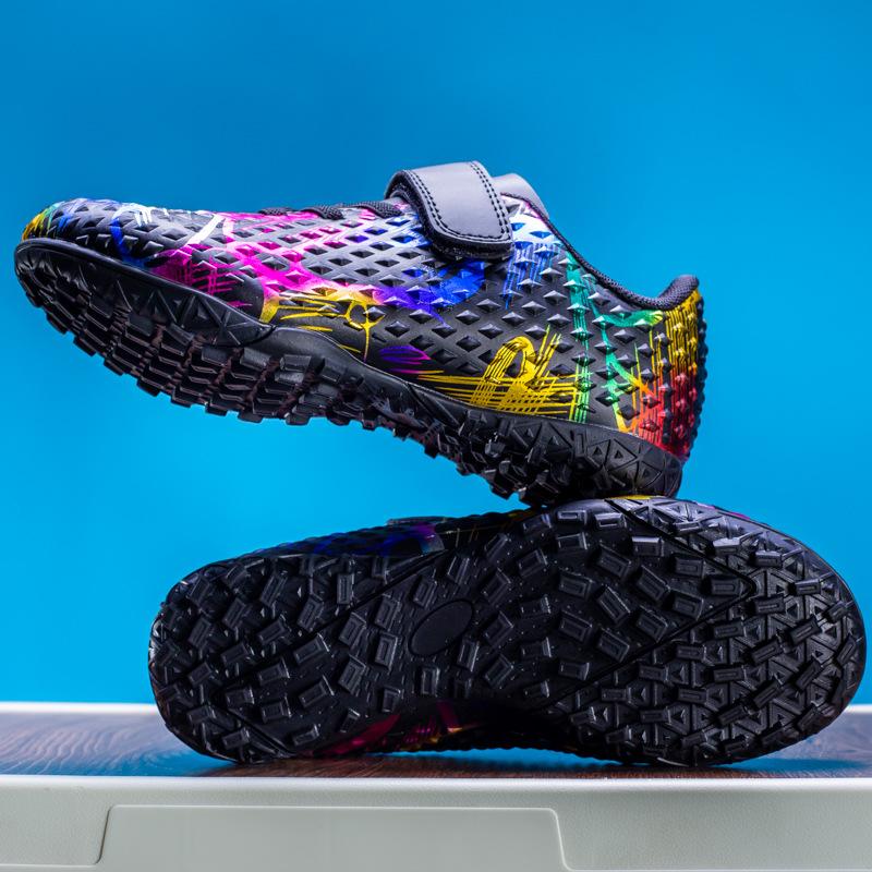 Kinderfußballschuhe Jungen und Mädchen gebrochene Stollen Klettverschluss Kunstrasen Schulspiel Trainingsschuhe