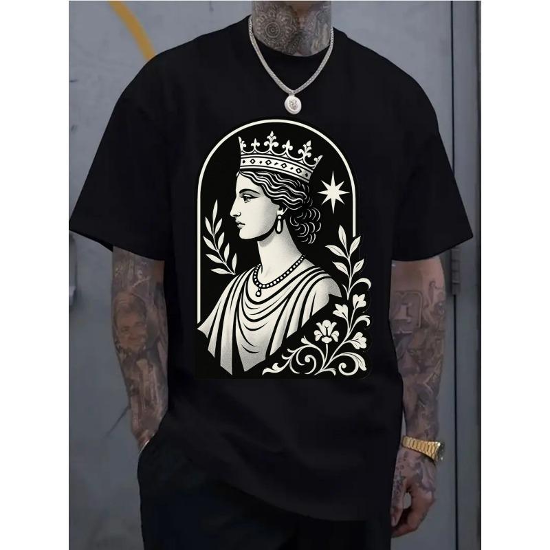 

Европейский размер Мужская повседневная спортивная рубашка с коротким рукавом, стильный 2D-принт, изготовлена из эластичного и удобного материала S чёрный