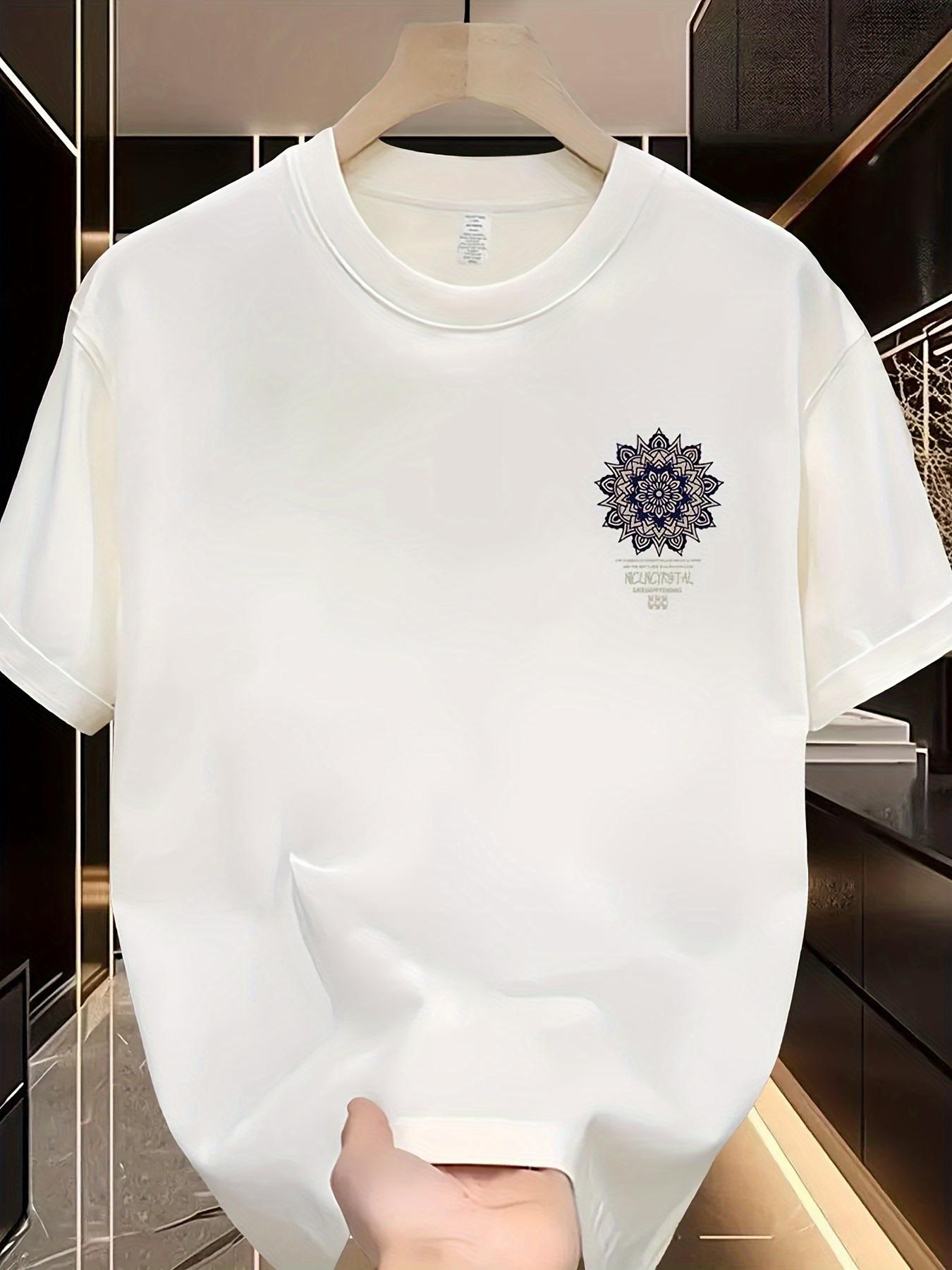 Men S Mandala Print T-Shirt - Black And Blue Artistic Design XXXL