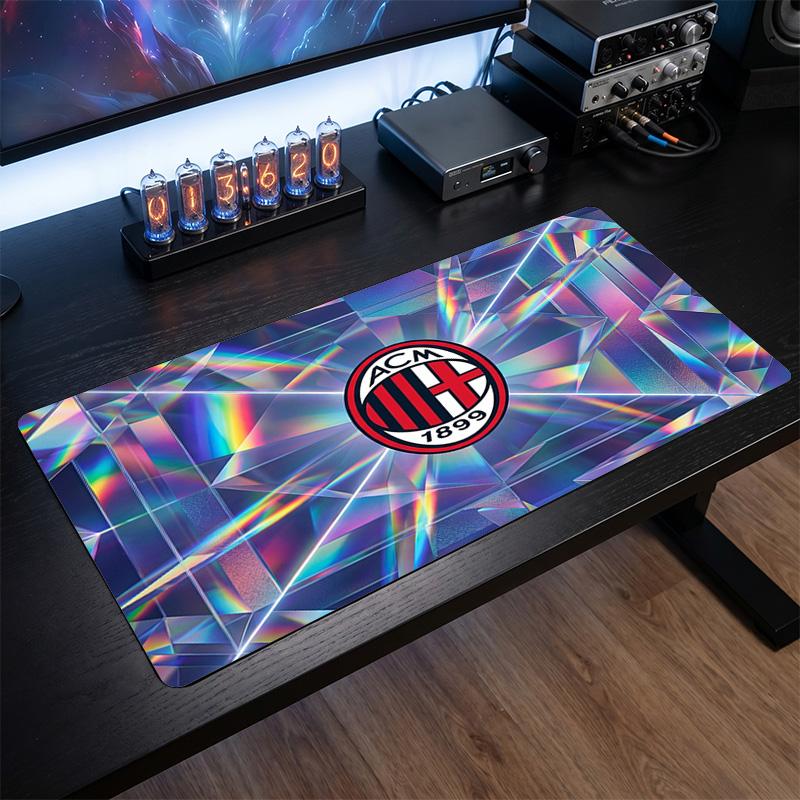 Tappetino per Mouse Grande Stampato AC Milan, Tappetino Morbido in Gomma Antiscivolo per Scrivania da Gioco per Ufficio Laptop Computer Decorazione