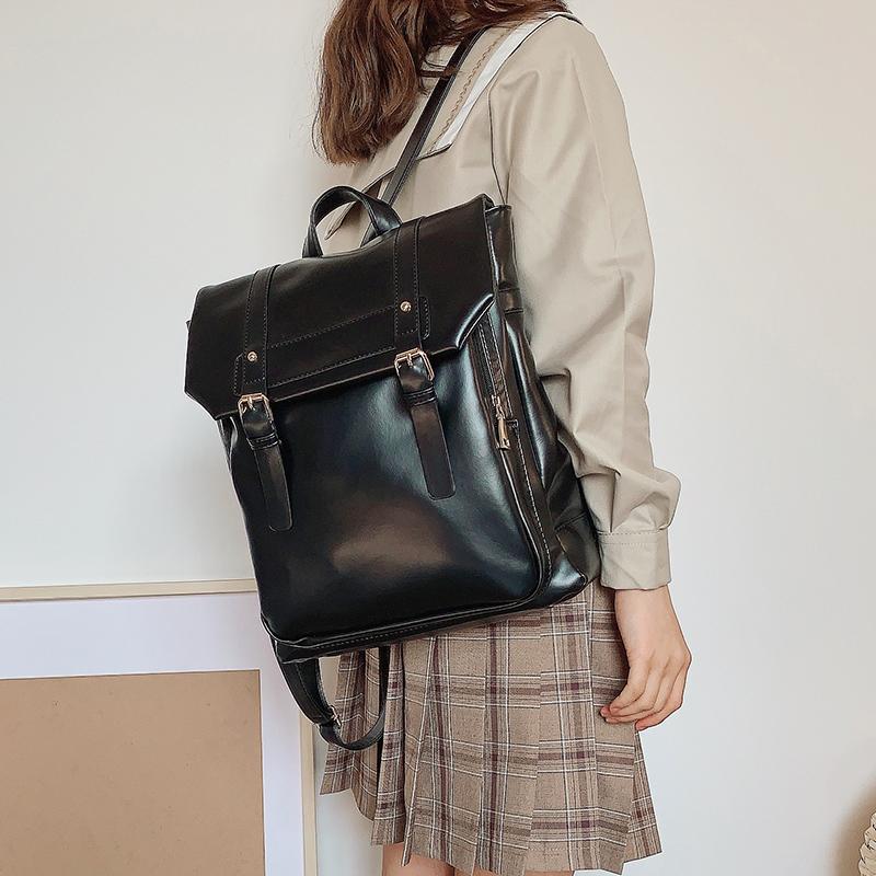 

JIAERDI Preppy Style Brown Backpack Women Japanese Leather Soft Casual Mini Backpacks Ladies Harajuku Aesthetic Jk Schoolbag чёрный