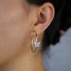 High Quality Gold Trendy New Fashion Butterfly Animal Crystal Earrings Big Hoop Design for Girls Ladies for Wedding