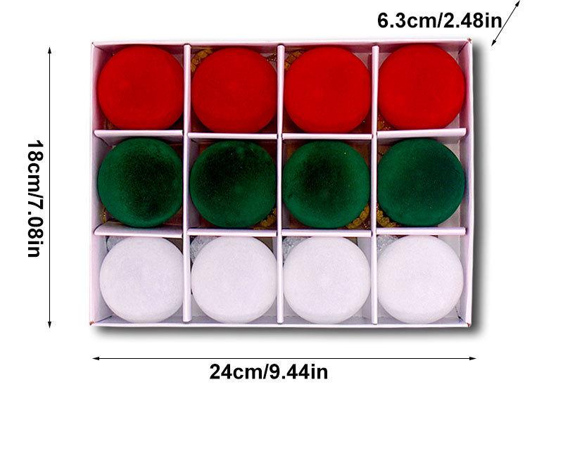 Christmas Flocked Plush Ball Ornament Set, Holiday Tree Decorations