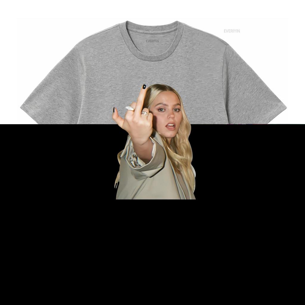 Renee Rapp Middle Finger T Shirt Hip Hop Style Fashion Statement Vintage Washed Streetwear Unisex Homme Versatile