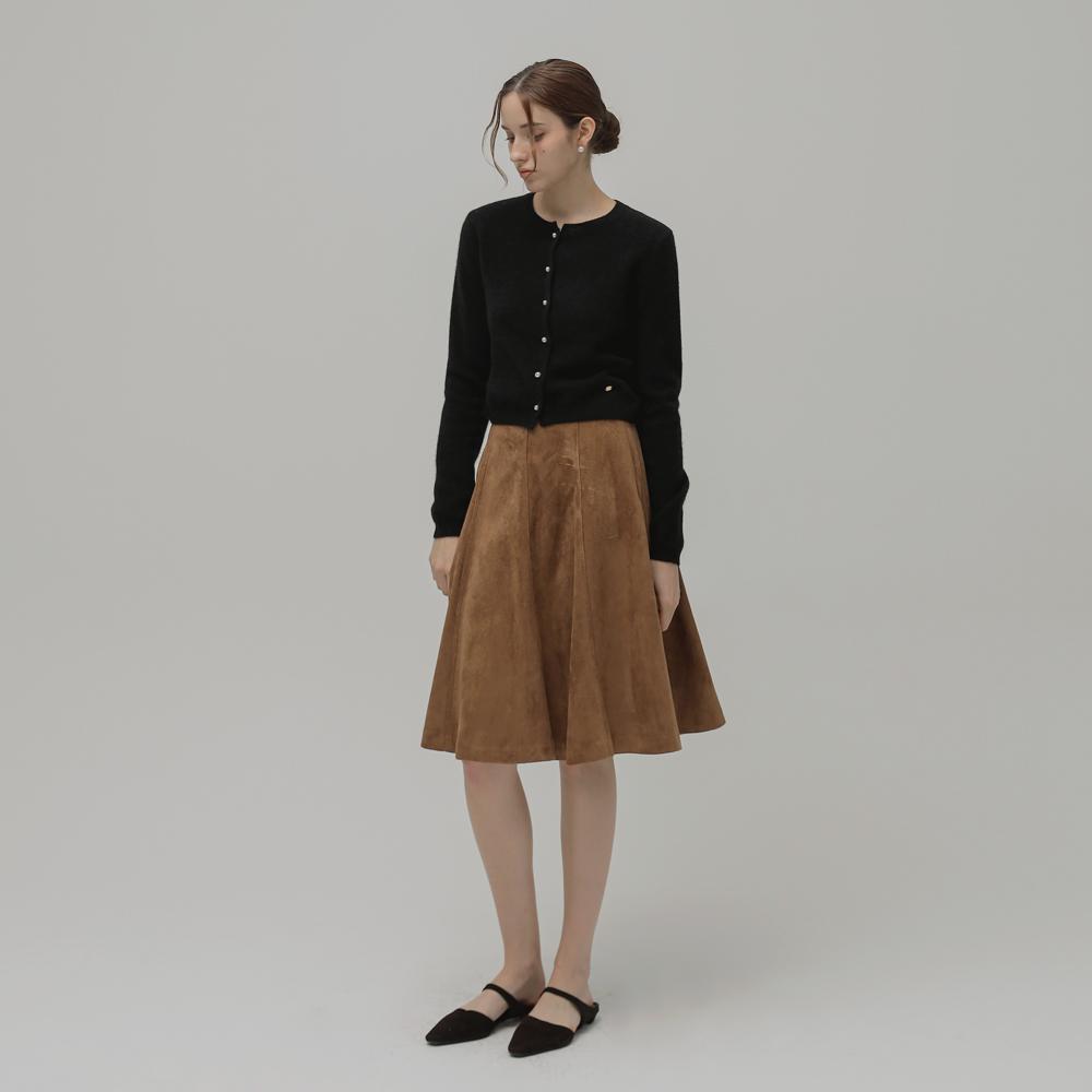 Kelly Donahue Suede Line Flare Skirt