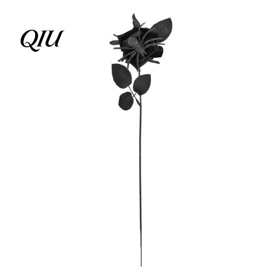 Cascading Green Leaves Decor Halloween Flowers with Eyeball, Fake Bouquet Roses, Artificial Water-free Flower Decoration Stems for Vase