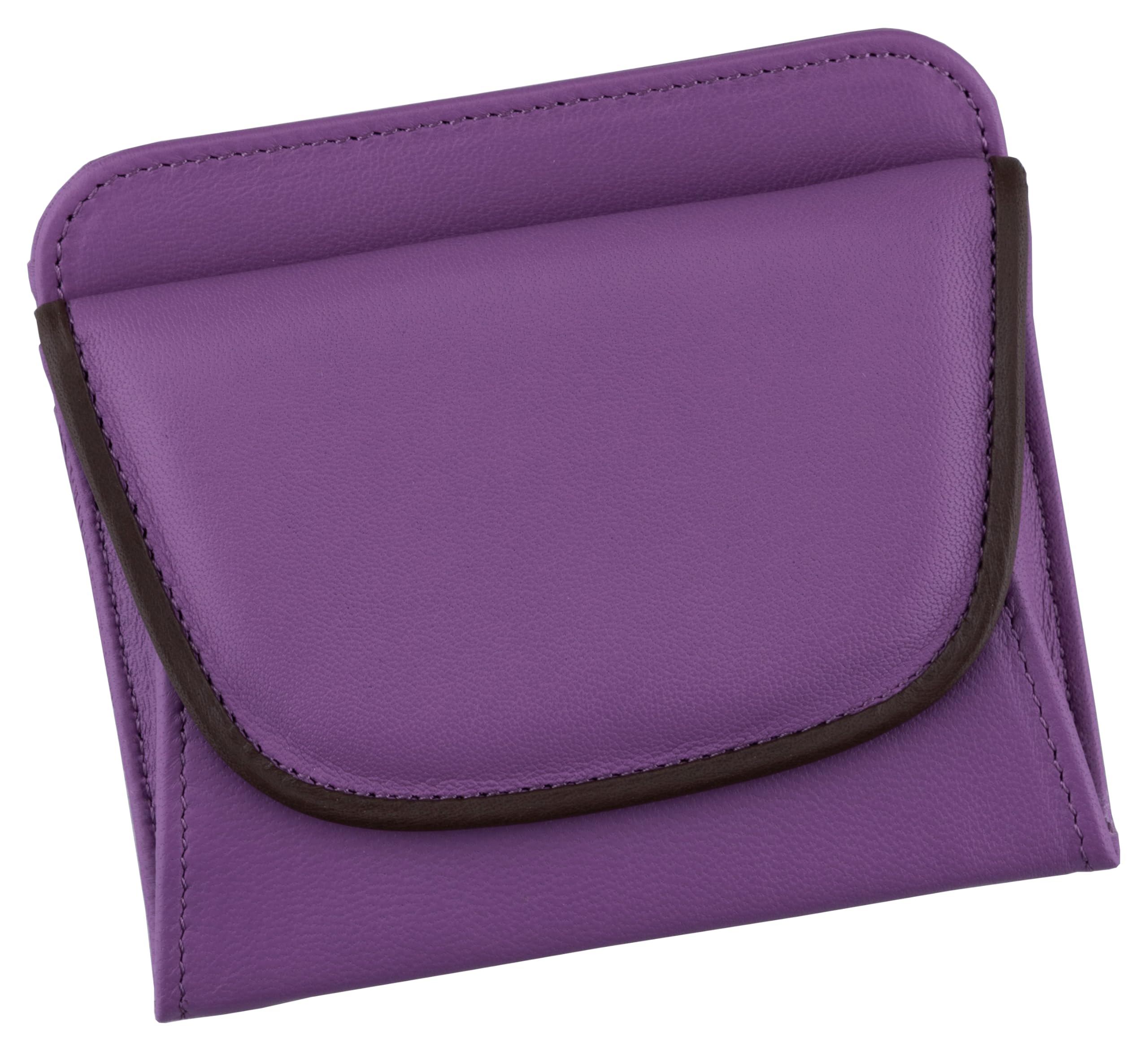 Компактный кошелек из овчины с открыванием  открыто-к-открытому  (фиолетовый)
