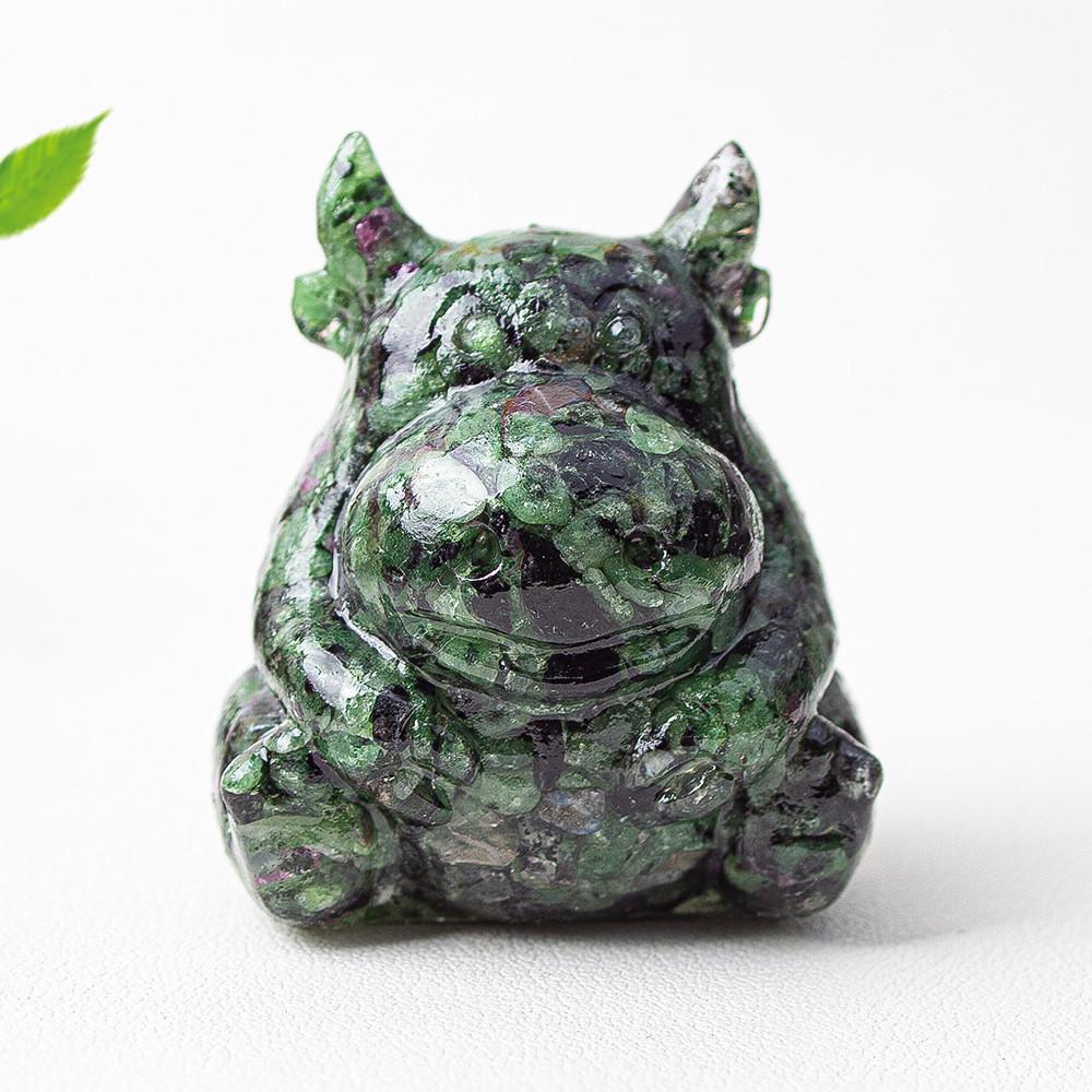 Resin Crystal Cow Figurine With Lucky Fortune For Office Desk Decor Gift For Teens And Adults