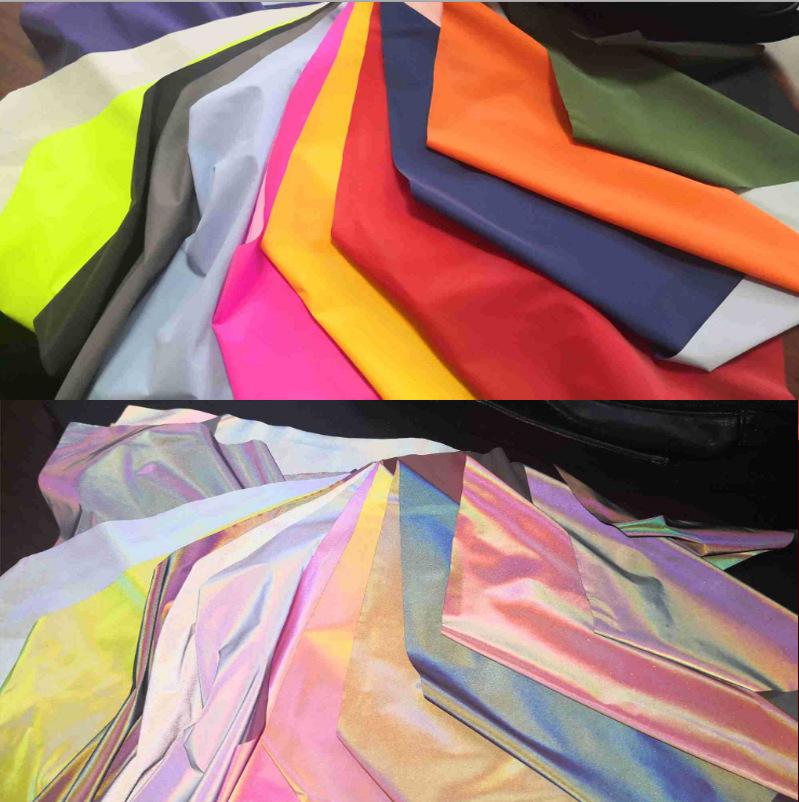 Iridescent Gradient Reflecterend Vierweg Stretch Stof in Zeven Kleuren