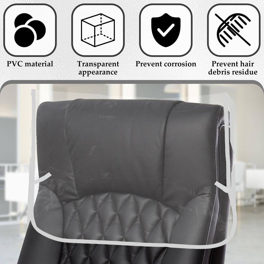 4Pcs Clear Salon Chair Cover Plastic Barber Beauty Salon Chair Protective Cover for Most Spa Hair Salon Office Chair Back Cover