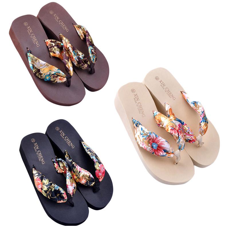 

Sagit Floral Beach Сандалии на танкетке Стринги на платформе Тапочки Шлепанцы