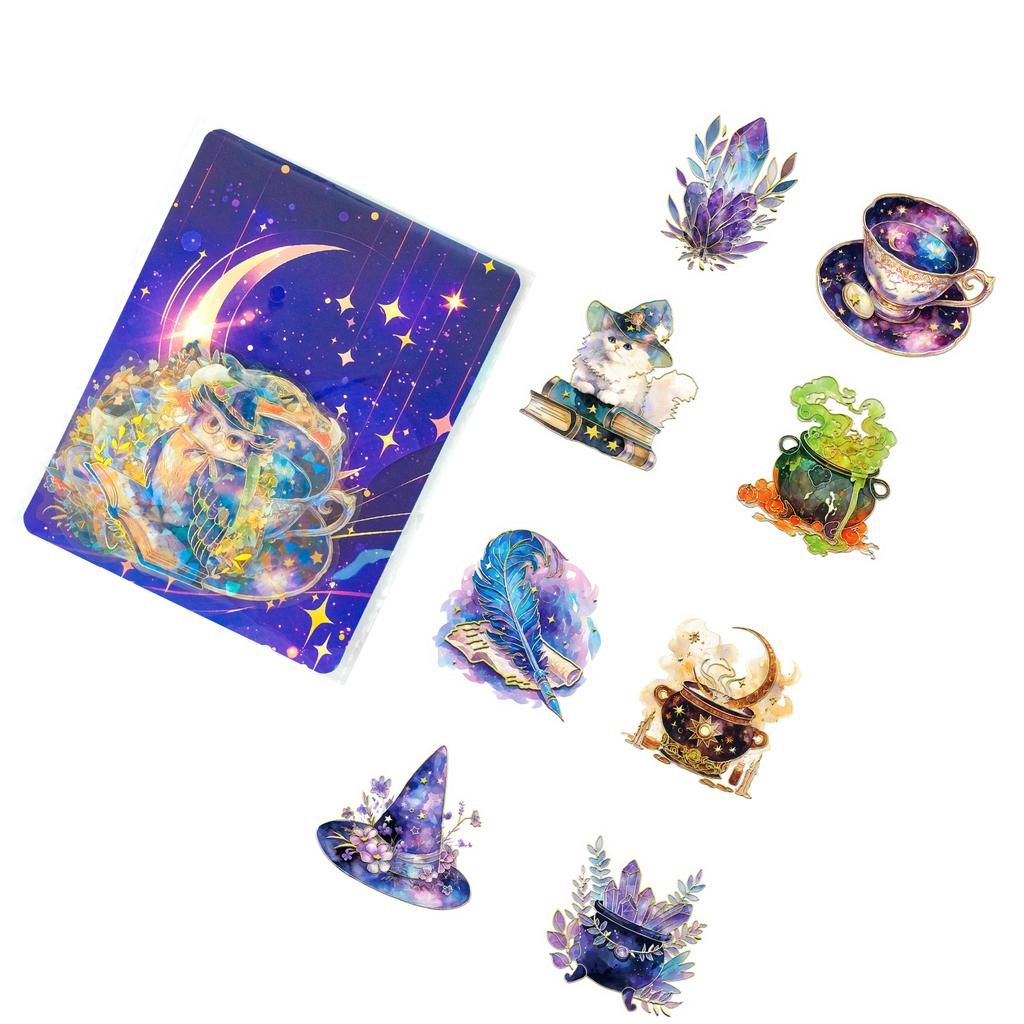 30 Magic Potion Series Pet Waterproof Stickers Magic Cat Laser Bronzing Diy Decorative Handbook Material Stickers