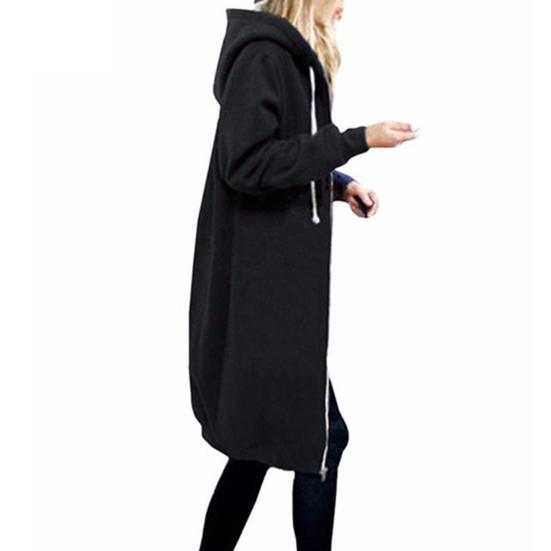 Women Long Sleeve Solid Color Coat Thick S Drawstring Long Lady Jacket Women Clothes