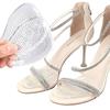 Transparent Gel Forefoot Pad for Women's Flats - Non-Slip, Height Boost, and Pressure Relief