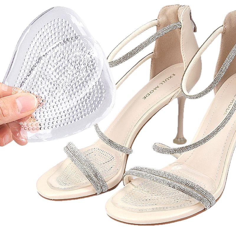Transparent Gel Forefoot Pad for Women's Flats - Non-Slip, Height Boost, and Pressure Relief