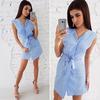 Women's Ebay New Lace-up Striped Temperament Slim Dress Fashion Fashion Temperament Waist
