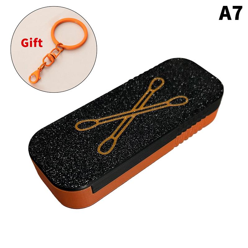 Mini Sliding Cotton Swab Storage Box With Keychain Portable Swab Case For Travel And Daily Use Dust-Proof Keeps Clean!