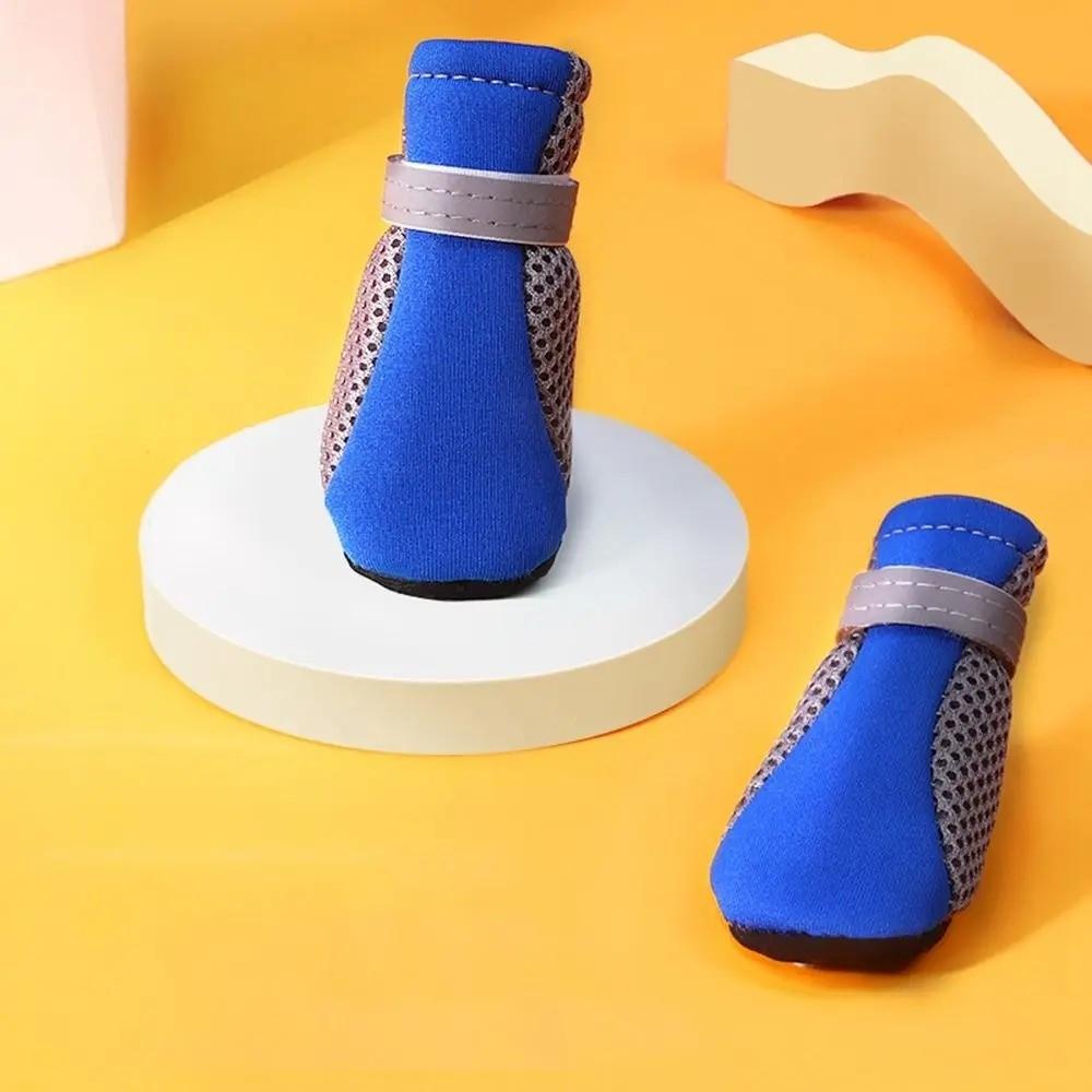 4Pcs Mesh Rain Boots Soft-sole Pet Footwear Portable Pet Sandals For Small Medium Pets