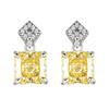 Jewelry Set Square High Carbon Yellow Women's Earrings Rings Necklaces Niche High-end Versatile