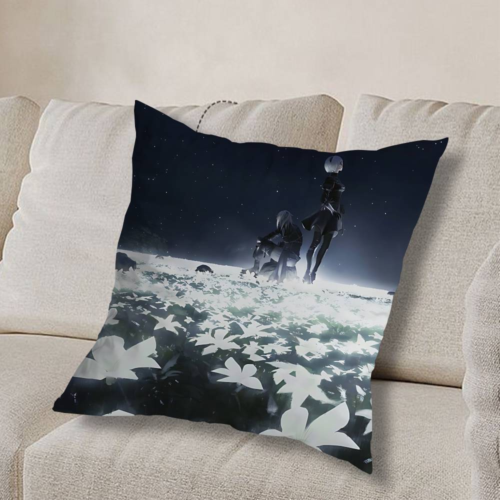 

sultry NieR Automata cos Pillow Case Sofa Living Room Bedroom Headboard Backrest Cushion Square Cushion Nap Time 30cmx30cm