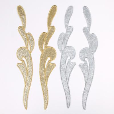 2 Pieces Collar Decoration Sequin Flower Patch Sequin Baroque Applique Iron On Patch Dress DIY