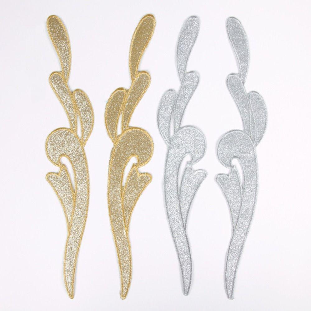 2 Pieces Gold Silver Sequin Flower Patch Collar Decoration Baroque Applique Crafts Projects