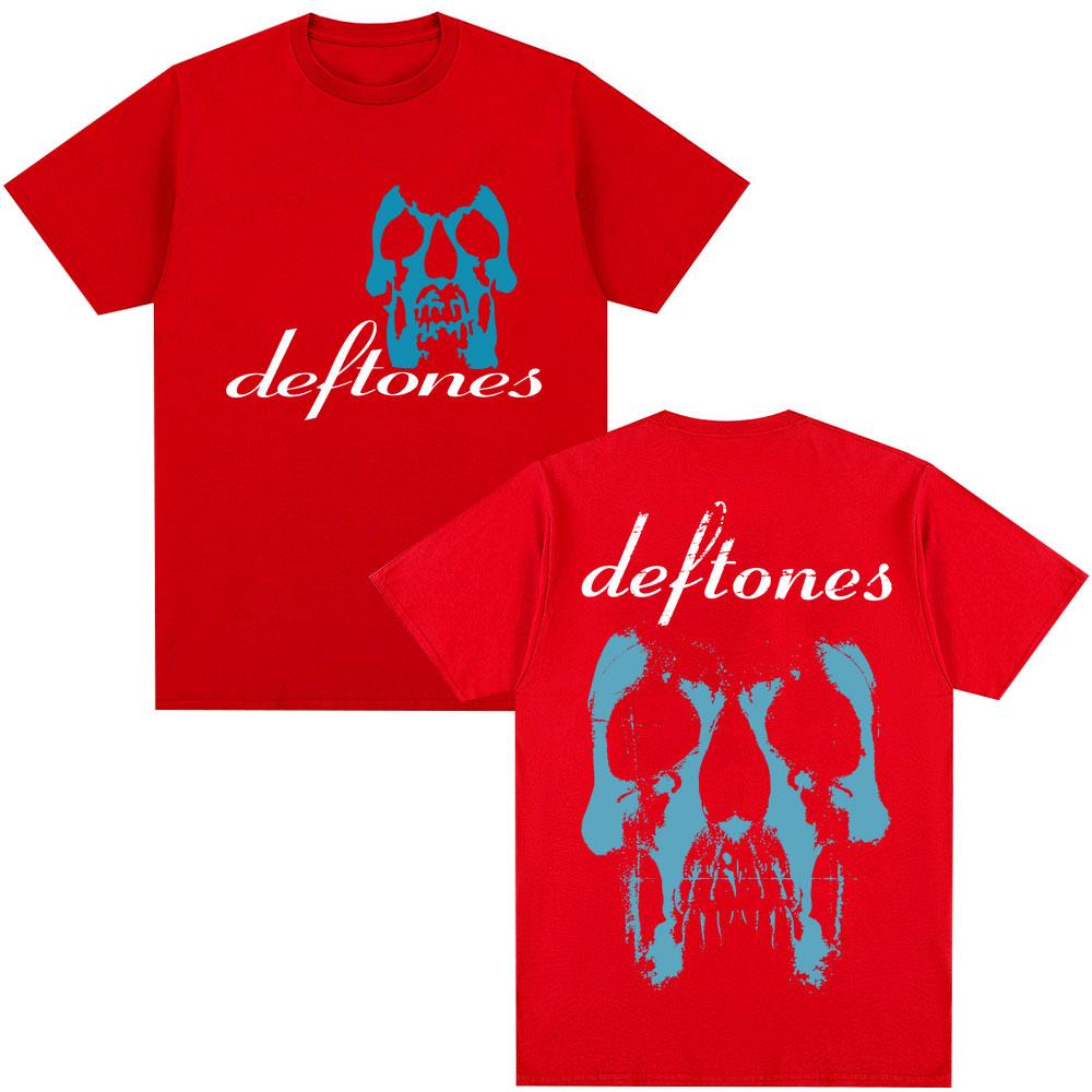 Rock Band Deftones Band Horror Skull T Shirts Vintage Hip Hop Gothic Hipster T Shirt Men Women Cotton Oversized Tees Streetwear