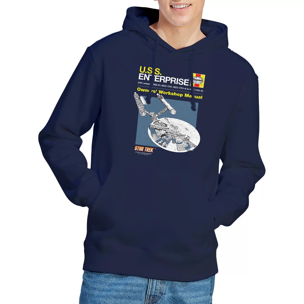 Star Trek Mens Enterprise Manual Hoodie
