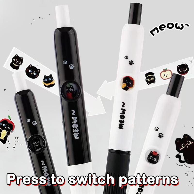 

4/12/20Pcs 0.5Mm Quick-Dry Black Ink-Smooth Writing Retractable Pens Kawaii Cat Paw Pen School Journaling Birthday Gift onesize