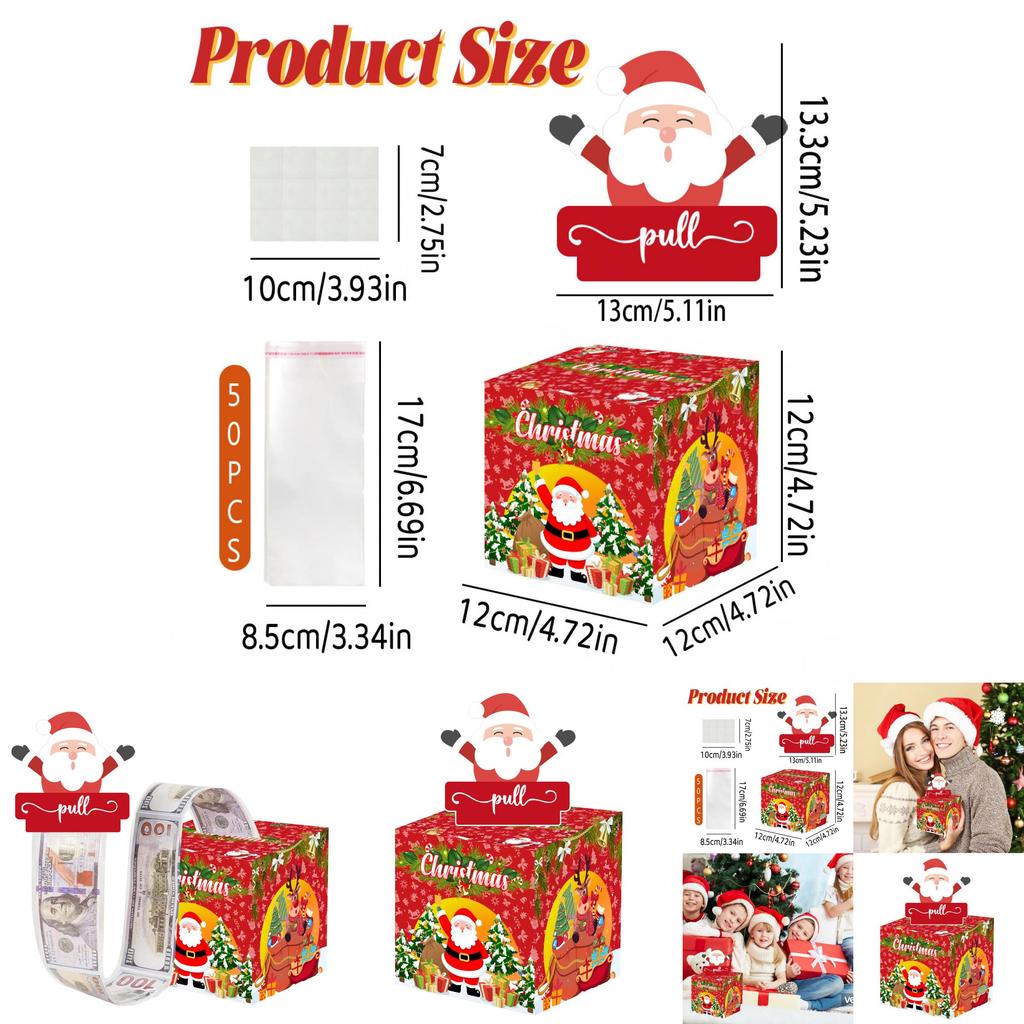 Santa Claus Money Box With Red Paper For Christmas Party Decorations And Gift Exchange