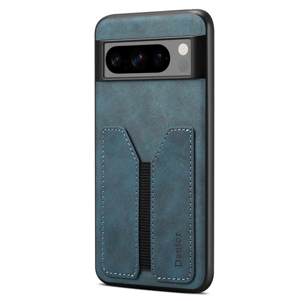 DENIOR For Google Pixel 8 Pro Case PU Leather Phone Back Cover with Elastic Card Holder